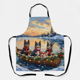 Tablier Bateau de Noël de Finnish Lapphund pour les Fêtes