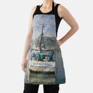 Tablier Bateau de pêche à la baie pittoresque