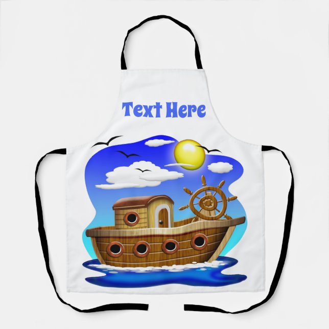Tablier Bateau de pêche dessin animé  (Recto)