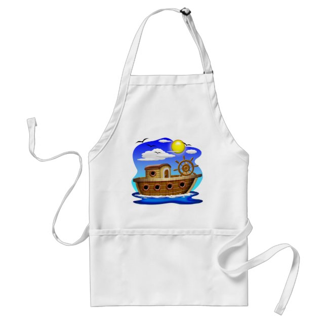 Tablier Bateau de pêche dessin animé (Devant)