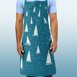 Tablier Bateau Nautique<br><div class="desc">Bateaux à voile courent sur une mer verte turquoise et pétillante. Un design nautique amusant pour tous ceux qui aiment la voile. Art original de Nic Squirrell.</div>