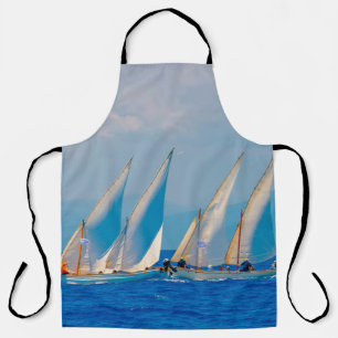 Tablier Bateaux classiques en bois en course, Spetses i
