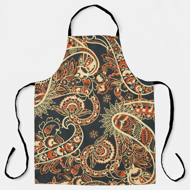 Tablier Batik Paisley : Motif Vintage sans couture. (Recto)