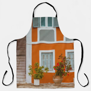 TABLIER BÂTIMENT EN BÉTON BLANC ET GRIS ORANGE