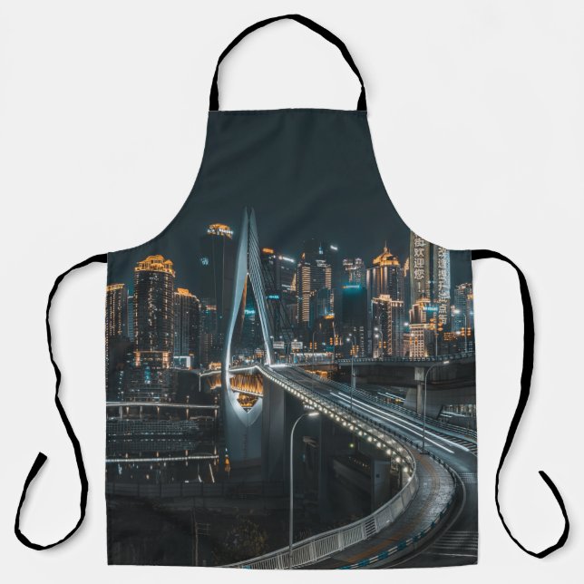 TABLIER BÂTIMENTS DE LA VILLE PENDANT LA NUIT (Recto)
