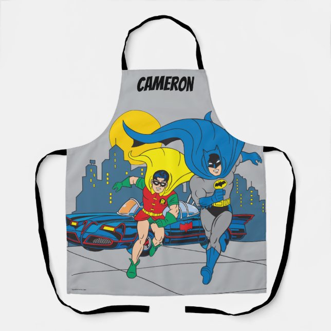 Tablier Batman Et Robin En Course (Recto)