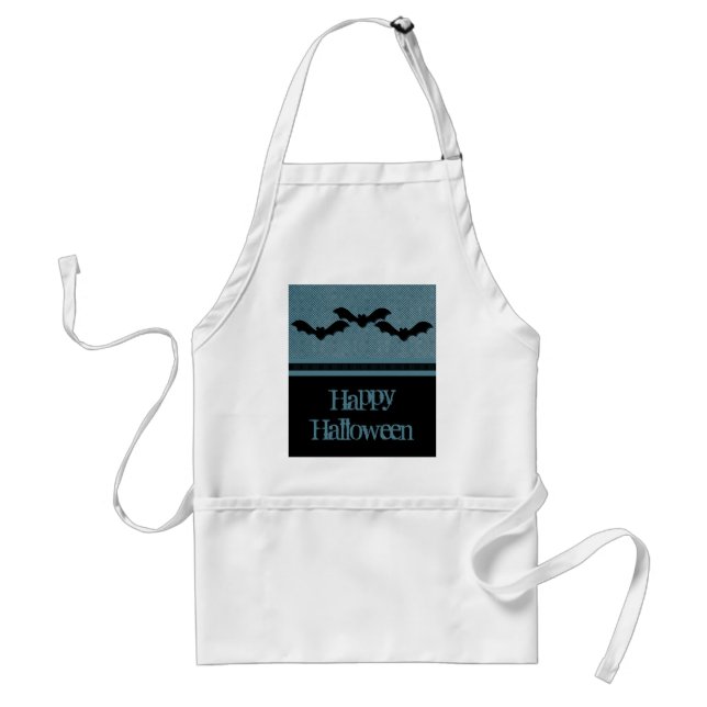 Tablier Bats déplaisants Halloween Apron, Bleu foncé (Devant)