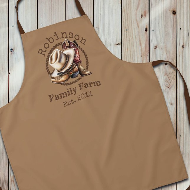 Tablier Batterie familiale personnalisée Botte de cowboy W (Créateur téléchargé)