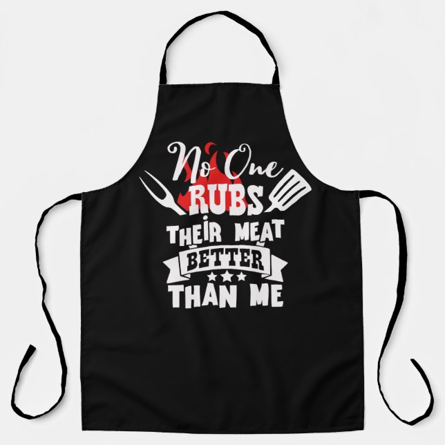 Tablier BBQ Apron Personne Ne Frappe Sa Viande Aprons Drôl (Recto)