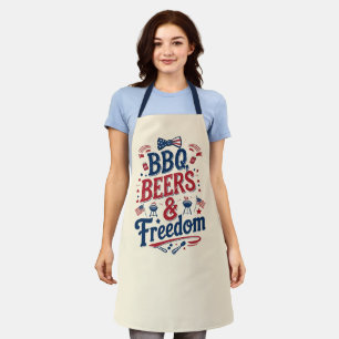 Tablier BBQ, Bières et Liberté – Vibes Rétro du 4 Juillet