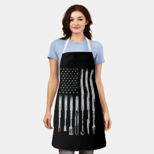 Tablier BBQ Design Smoking Barbecue USA Flag