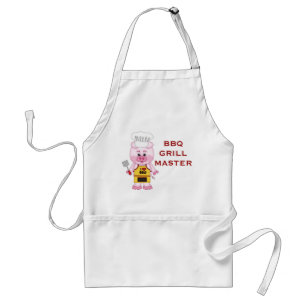 Tablier BBQ drôle de porc de bande dessinée de maître de
