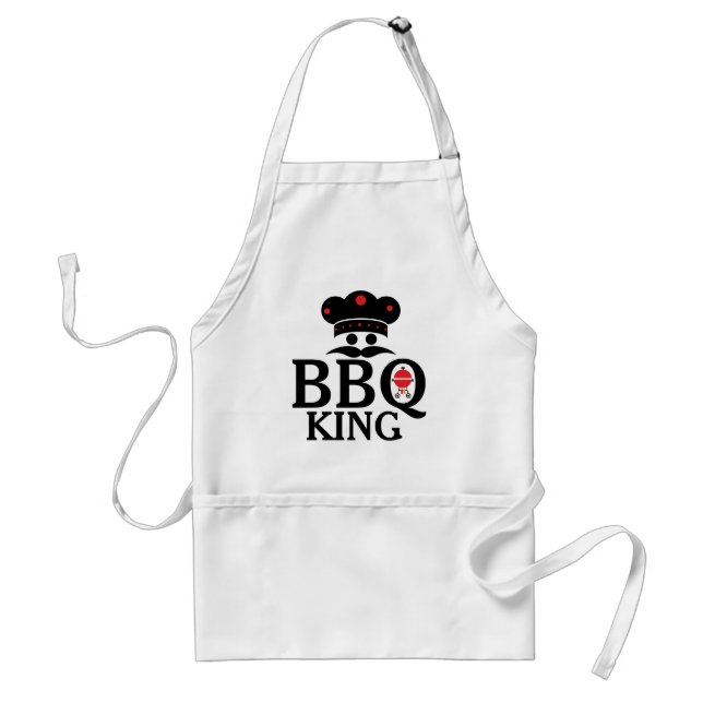 Tablier BBQ King Cute Texte & Casquette et grill du chef (Devant)