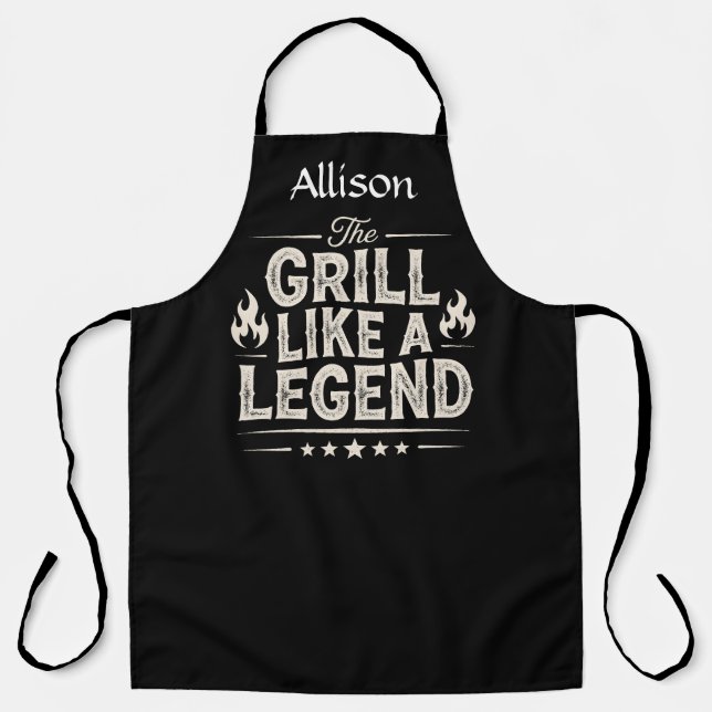 Tablier BBQ personnalisé Grill Like a Legend (Recto)