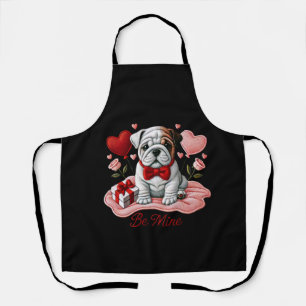 Tablier Be Mine Valentine English Bulldog Apron