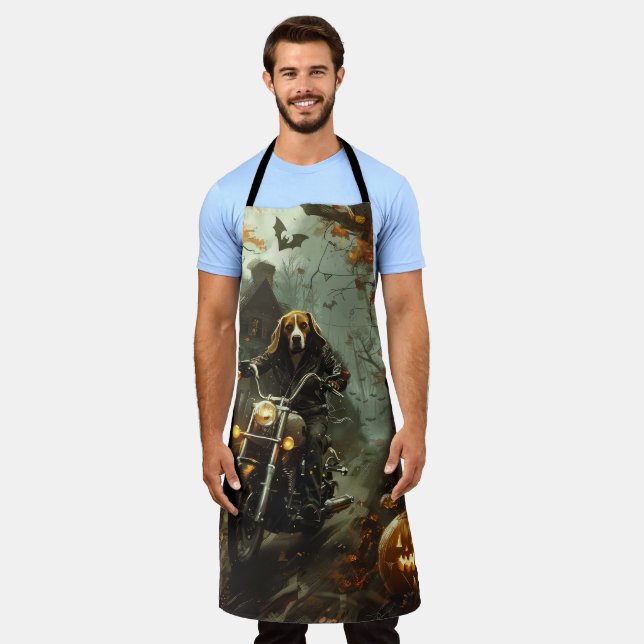 Tablier Beagle équitation moto Halloween effroi (Porté)