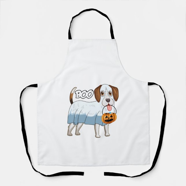 Tablier Beagle fantôme chien d'Halloween (Recto)