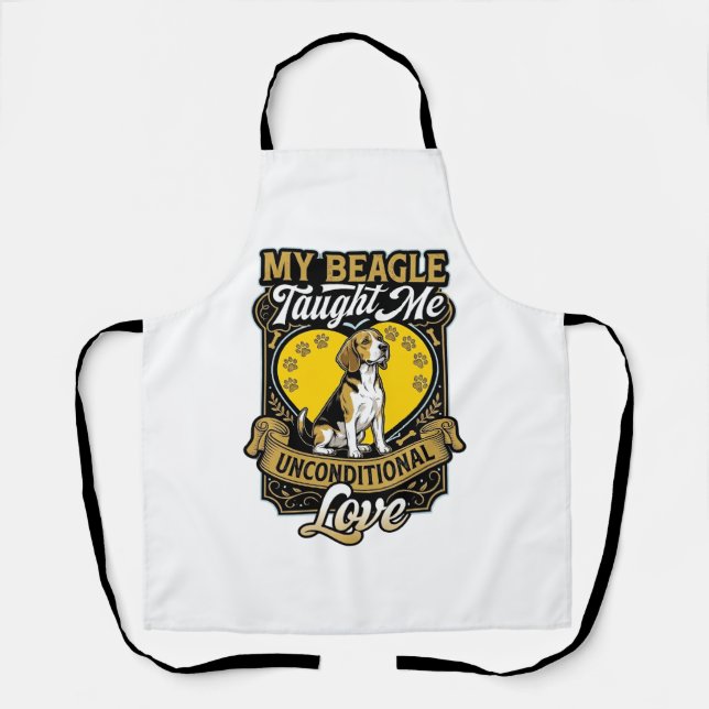 Tablier Beagle m'a appris l'amour inconditionnel Chien Cœu (Recto)
