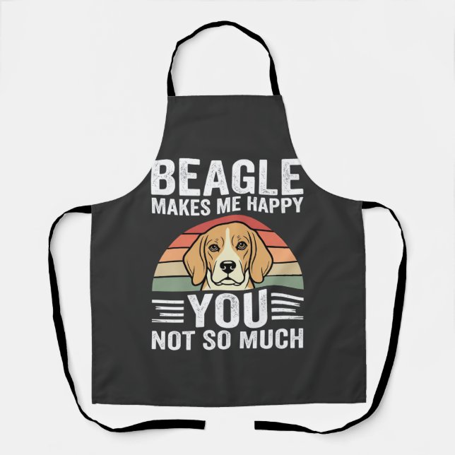 Tablier Beagle Me Rend Heureux Amateur De Chien (Recto)