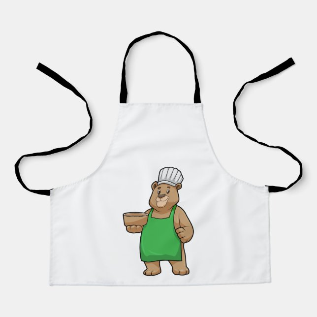 Tablier Bear as Cook with Cooking apron & Bowl (Recto)