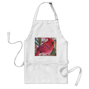Tablier Beau Apron Adulte Oiseau Rouge