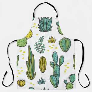 Tablier Beau cactus dessinés à la main abstrait marin natu