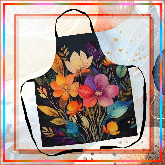 TABLIER - Beau et Coloré Dessin Floral (Créateur téléchargé)
