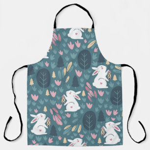 Tablier Beau lapin : vintage imprimé sans couture.