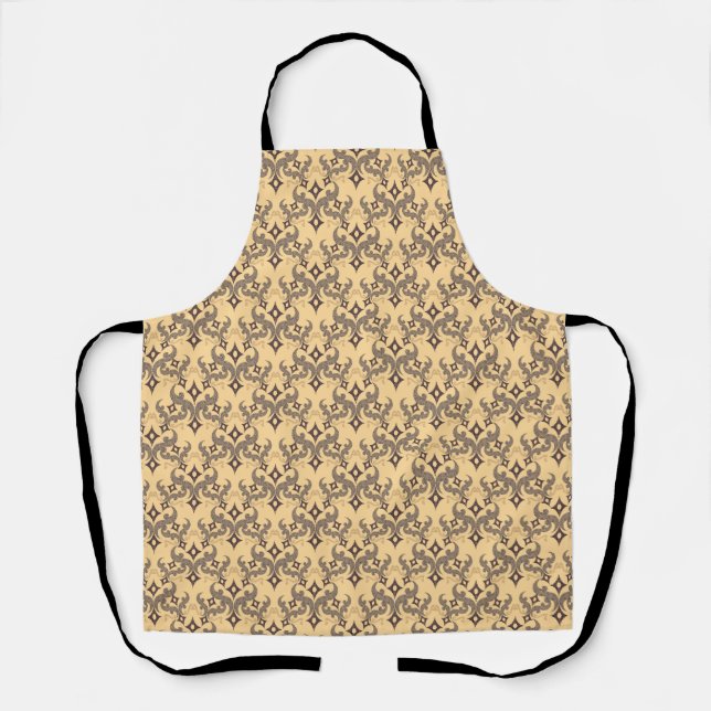 Tablier Beau motif ethnique de Damas pointillisme (Recto)