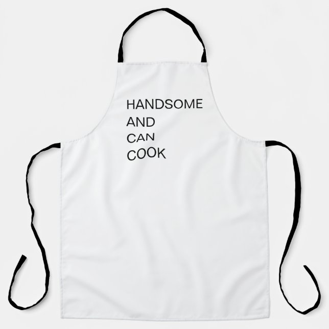 Tablier Beau Professionnel et Peut Cuisiner Blague Blanc (Recto)