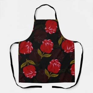 Tablier Beau Rouge translucide rose motif de broderie