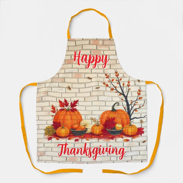 Tablier Beautiful Modern Happy Thanksgiving Fall (Recto)