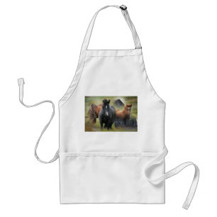 Tablier Beaux chevaux et grange rustique