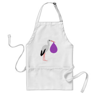 Tablier Bébé Cigogne genre neutre Violet