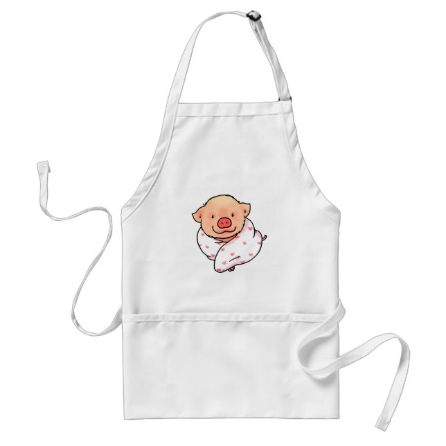 Tablier Bébé Cochon Mignon Enveloppé dans une Couverture (Devant)