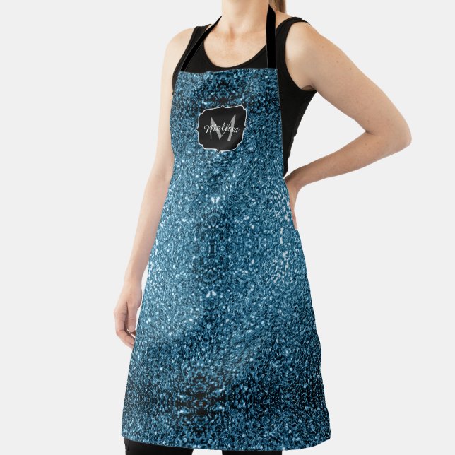 Tablier Bébé faux paillettes scintillantes bleu clair Mono (Insitu)