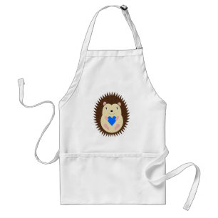Tablier Bébé Garçon Hérisson Cœur Bleu