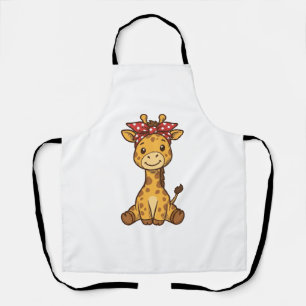 Tablier Bébé girafe mignon avec noeud papillon design vect