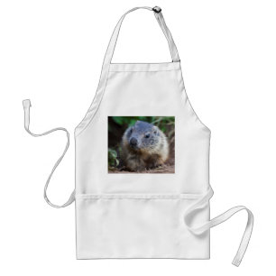 Tablier bébé marmotte curieuse
