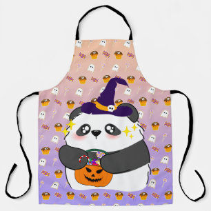 Tablier Bébé mignon Halloween Panda Trick ou traitement