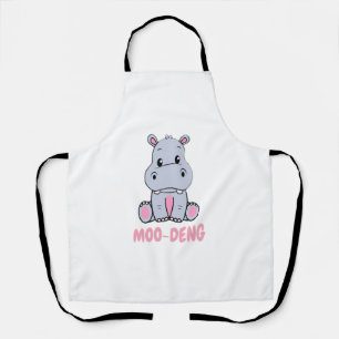 Tablier Bébé mignon Hippo Moo Deng Bouncy Pig in Thai Hipp