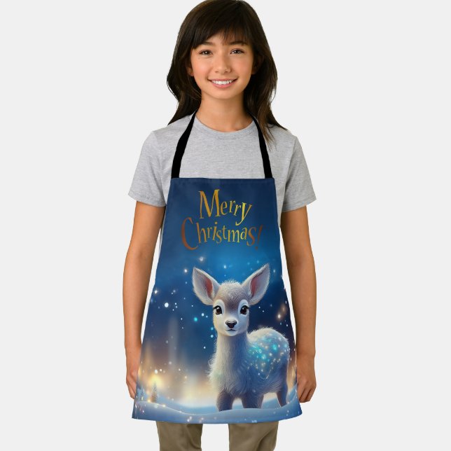 Tablier Bébé Reindeer avec joyeux voeux de Noël (Insitu)
