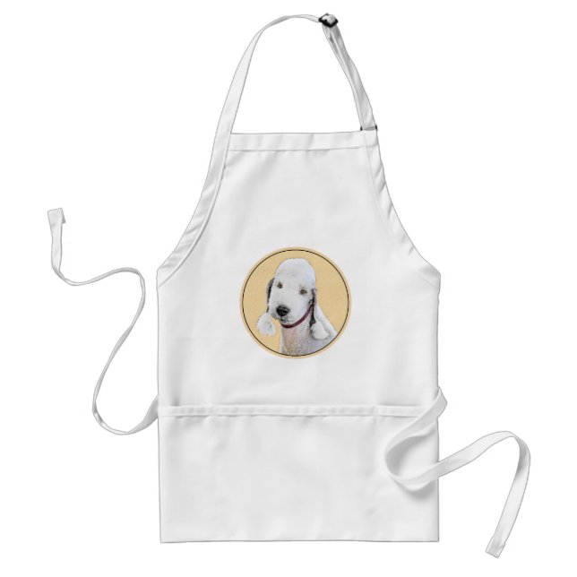 Tablier Bedlington Terrier Peinture - Art Chien original (Devant)