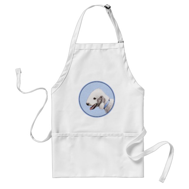Tablier Bedlington Terrier Peinture - Art Chien original (Devant)