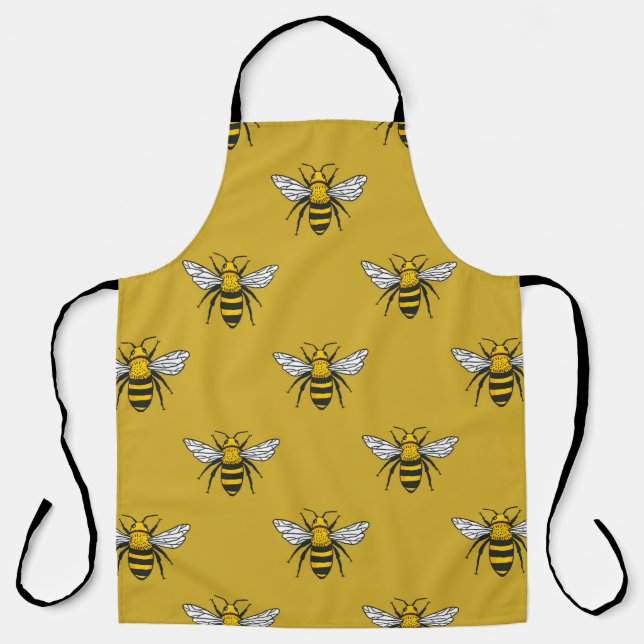 Tablier Bee Haven : Motif jaune Vintage (Recto)