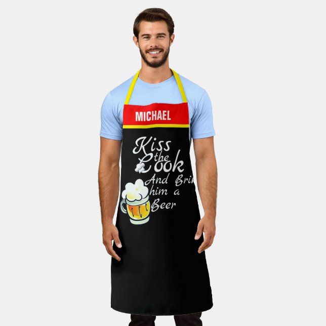 Tablier Beer Lover Apron - Funny Custom Chef Gift Men (Porté)