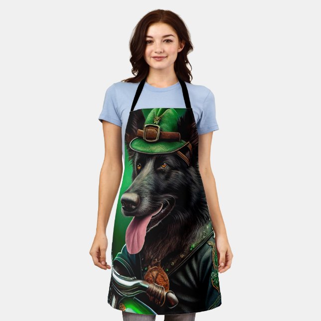 Tablier Belgian Shepherd conduite vélo St. Patrick's Day (Porté)