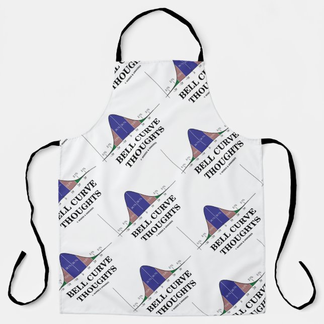 Tablier Bell Curve Thoughts Statistiques Humour (Recto)