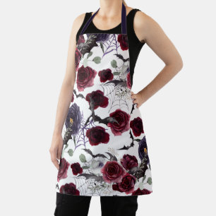 Tablier Belle déplaisante   Roses gothiques foncés avec ch