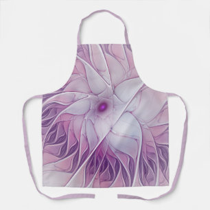 Tablier Belle Fleur Rose Moderne Art Fractal Abstrait